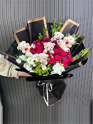 Krmz Gl ve Ayck Buketi